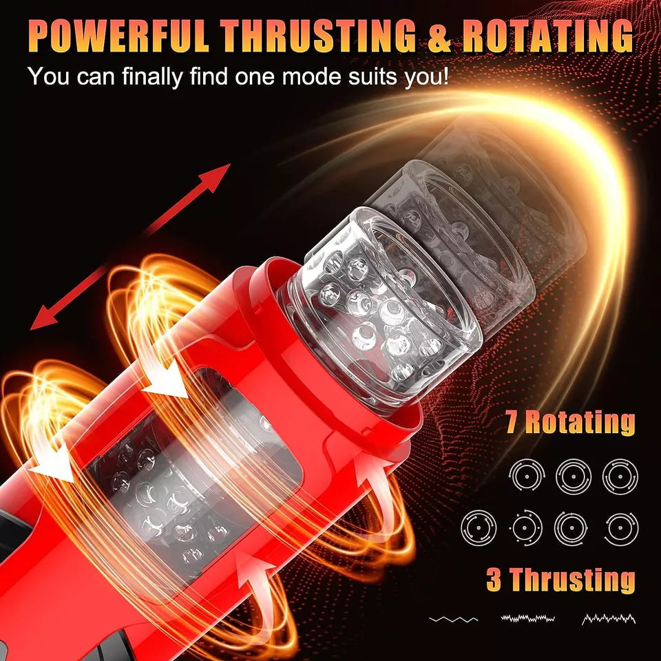 Automatic Male Personal Massager Cup Thrusting Rotating 7 Modes Suction USB Recharge