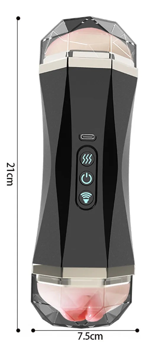 Rechargeable Male Masturbator Cup 8 Vibration Modes USB Waterproof Stroker Voice Sound