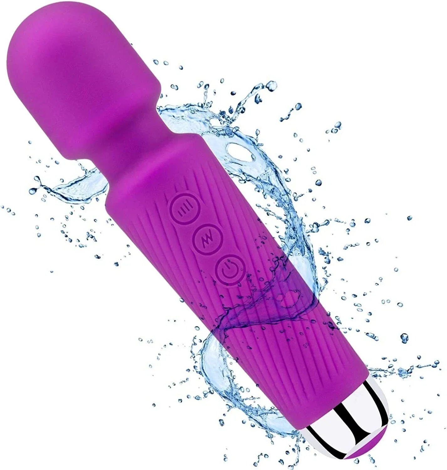 Rechargeable Wand Vibrator with 20 Stimulating Modes & 8 Powerful Speeds - Adult Sex Toys for Couple Waterproof Wands for Adults in Safe Silicone - Quiet Small & Slim Vibrating Magic Wand