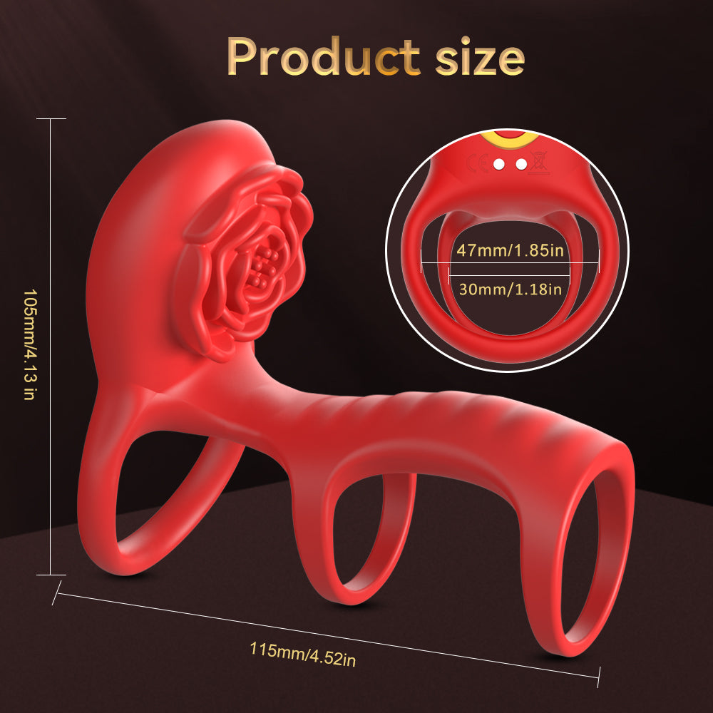 Cock Ring Vibrating for Couples – App Controlled Vibrating Cock Ring with Clitoral Stimulator, Dual Ring Silicone, 9 Modes, Waterproof, Rechargeable Vibrator Ring