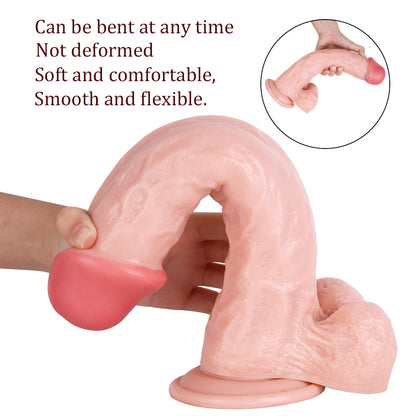 Realistic Suction Cup Dildo 12" Flexible Soft Silicone Waterproof Adult Toy