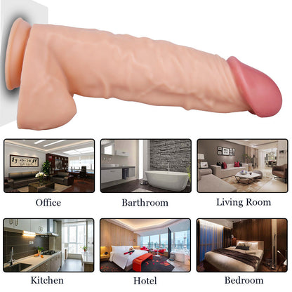 39cm Extra ThickDildo, Realistic Giant AnalDildo, Soft Dual-Density SiliconeDildo, HugeDildo, Powerful Suction Cup, XXL Large Dildo, Thick G-Spot Dildo Sex Toy, Suitable for Women/Men/Couples