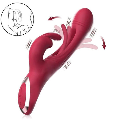 Thrusting Rabbit Vibrator G Spot Sex Toys, Waterproof & Rechargeable Realistic Silicone Dildo Vibrator with 3 Thrusting & 10 Vibrating Modes, Thick Pink Dildo for Women, Clit Stimulator