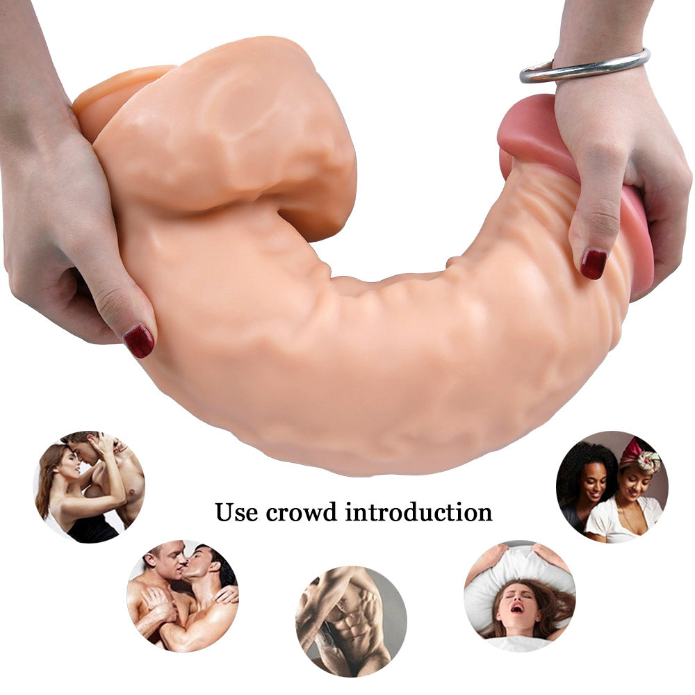 39cm Extra ThickDildo, Realistic Giant AnalDildo, Soft Dual-Density SiliconeDildo, HugeDildo, Powerful Suction Cup, XXL Large Dildo, Thick G-Spot Dildo Sex Toy, Suitable for Women/Men/Couples