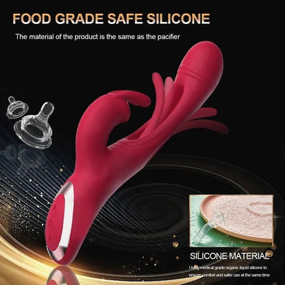 Thrusting Rabbit Vibrator G Spot Sex Toys, Waterproof & Rechargeable Realistic Silicone Dildo Vibrator with 3 Thrusting & 10 Vibrating Modes, Thick Pink Dildo for Women, Clit Stimulator
