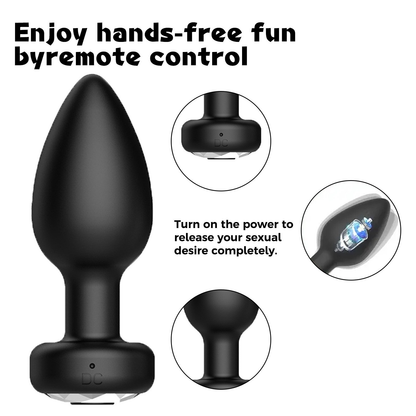 Remote Control Vibrating Butt Plug 10 Modes | Wireless Anal Massager, USB Rechargeable Body-Safe Silicone, Waterproof Quiet, Discreet Anal Sex Toy for Men & Women Adult