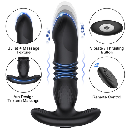Prostate Massager Anal Vibrator, Prostate Vibratar for Men | Anal Plug - Perineum Stimulator, Male Sex Toy Butt Plug with 20 Vibrating Modes, Remote Control Adult Sex Toys for Men Women Couple
