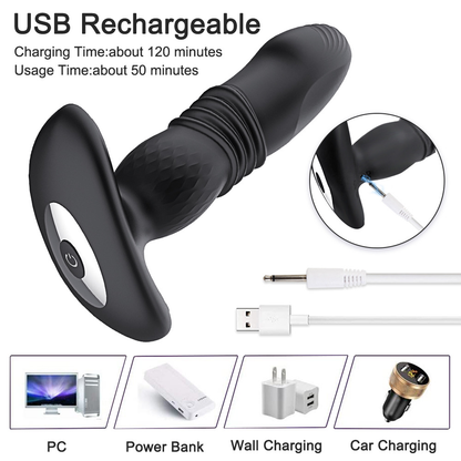 Prostate Massager Anal Vibrator, Prostate Vibratar for Men | Anal Plug - Perineum Stimulator, Male Sex Toy Butt Plug with 20 Vibrating Modes, Remote Control Adult Sex Toys for Men Women Couple
