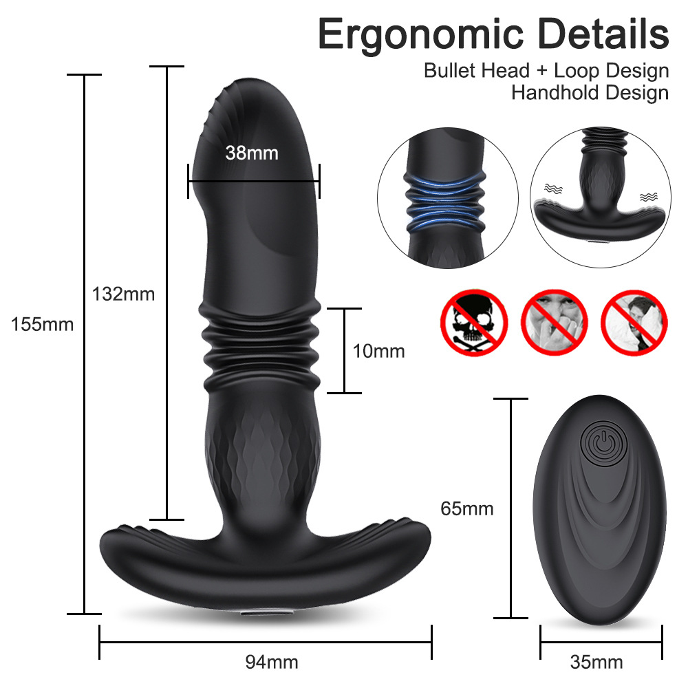 Prostate Massager Anal Vibrator, Prostate Vibratar for Men | Anal Plug - Perineum Stimulator, Male Sex Toy Butt Plug with 20 Vibrating Modes, Remote Control Adult Sex Toys for Men Women Couple