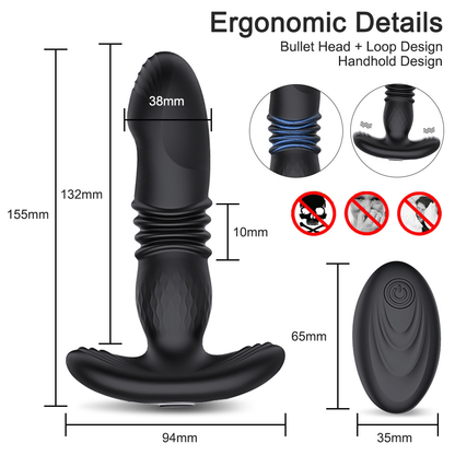 Prostate Massager Anal Vibrator, Prostate Vibratar for Men | Anal Plug - Perineum Stimulator, Male Sex Toy Butt Plug with 20 Vibrating Modes, Remote Control Adult Sex Toys for Men Women Couple