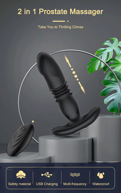 Prostate Massager Anal Vibrator, Prostate Vibratar for Men | Anal Plug - Perineum Stimulator, Male Sex Toy Butt Plug with 20 Vibrating Modes, Remote Control Adult Sex Toys for Men Women Couple
