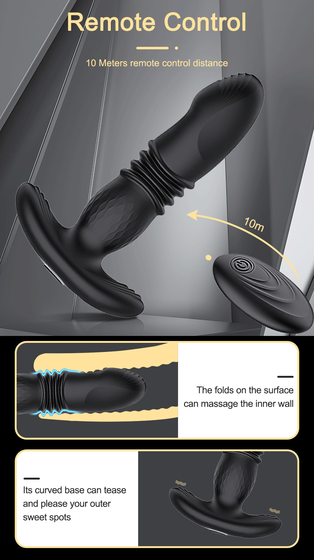 Prostate Massager Anal Vibrator, Prostate Vibratar for Men | Anal Plug - Perineum Stimulator, Male Sex Toy Butt Plug with 20 Vibrating Modes, Remote Control Adult Sex Toys for Men Women Couple