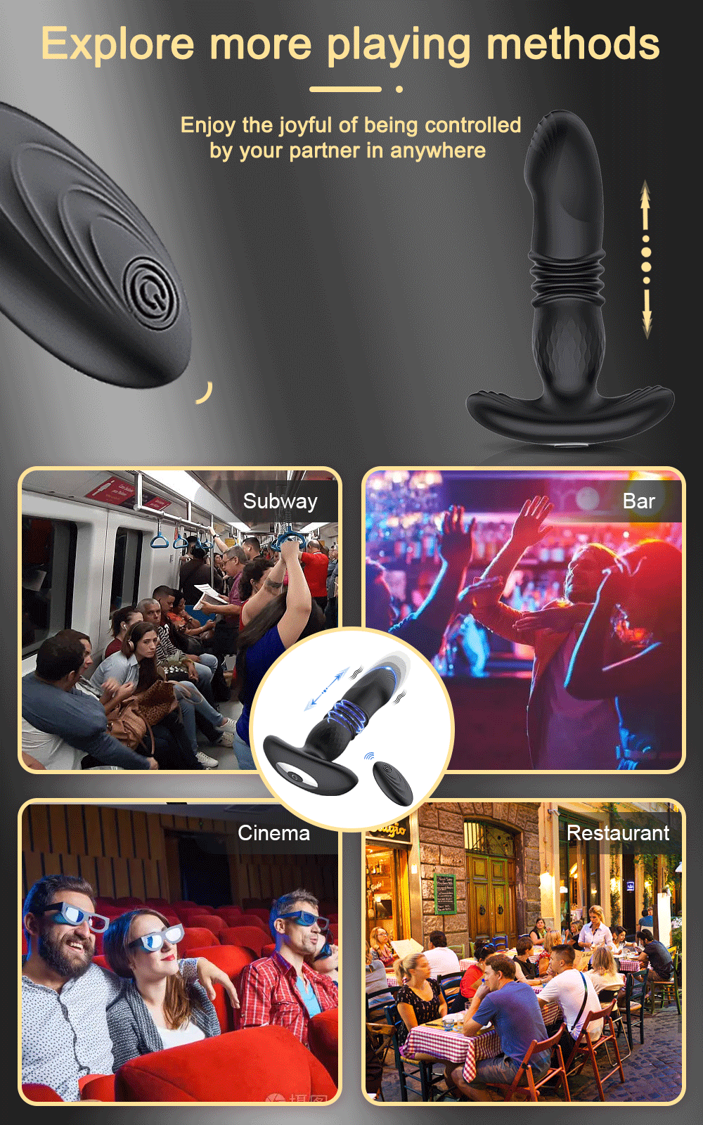 Prostate Massager Anal Vibrator, Prostate Vibratar for Men | Anal Plug - Perineum Stimulator, Male Sex Toy Butt Plug with 20 Vibrating Modes, Remote Control Adult Sex Toys for Men Women Couple