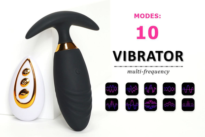 Anal Plug Anal Vibrators 10 Vibration Modes with 10M Remote Control, Waterproof Silicone Butt Plug Sex Toy Anal Vibrator Prostate Massagers, Anal Sex Toys for Men Women Couples