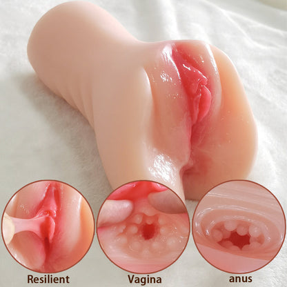 Realistic Male Masturbator Sleeve 3D Textured Dual Channel Pocket Toy 625g