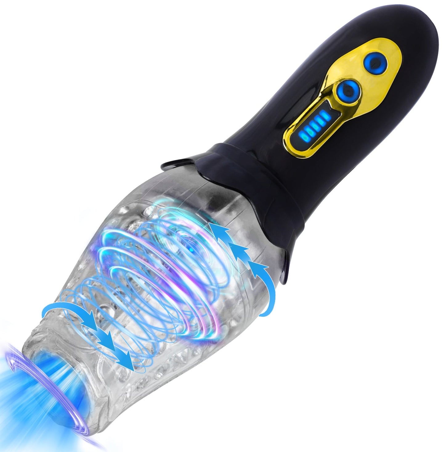 Automatic Male Personal Massager Rotating Suction Vibration USB Rechargeable Black