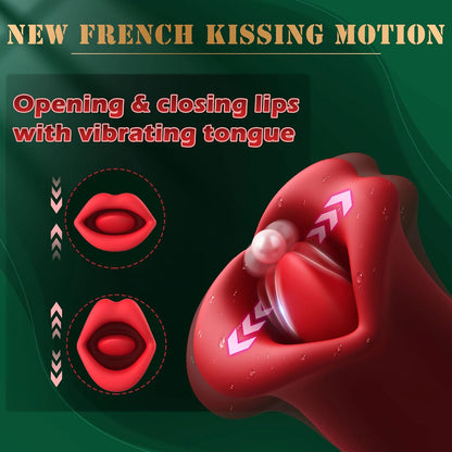 Vibrator Adult Sex Toys for Women - Mouth Sucking, Licking for Women, Adults Toy with 5 Vibration + 10 Kissing Modes Nipple Adult Toys, Anal Clit Nipple Vibrators Female Couples Sex Toys