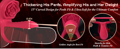 Cock Ring Vibrating for Couples – App Controlled Vibrating Cock Ring with Clitoral Stimulator, Dual Ring Silicone, 9 Modes, Waterproof, Rechargeable Vibrator Ring