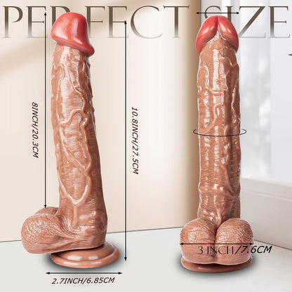 Extra Large Realistic Dildo with Suction Cup Soft Flexible Waterproof 10.8in