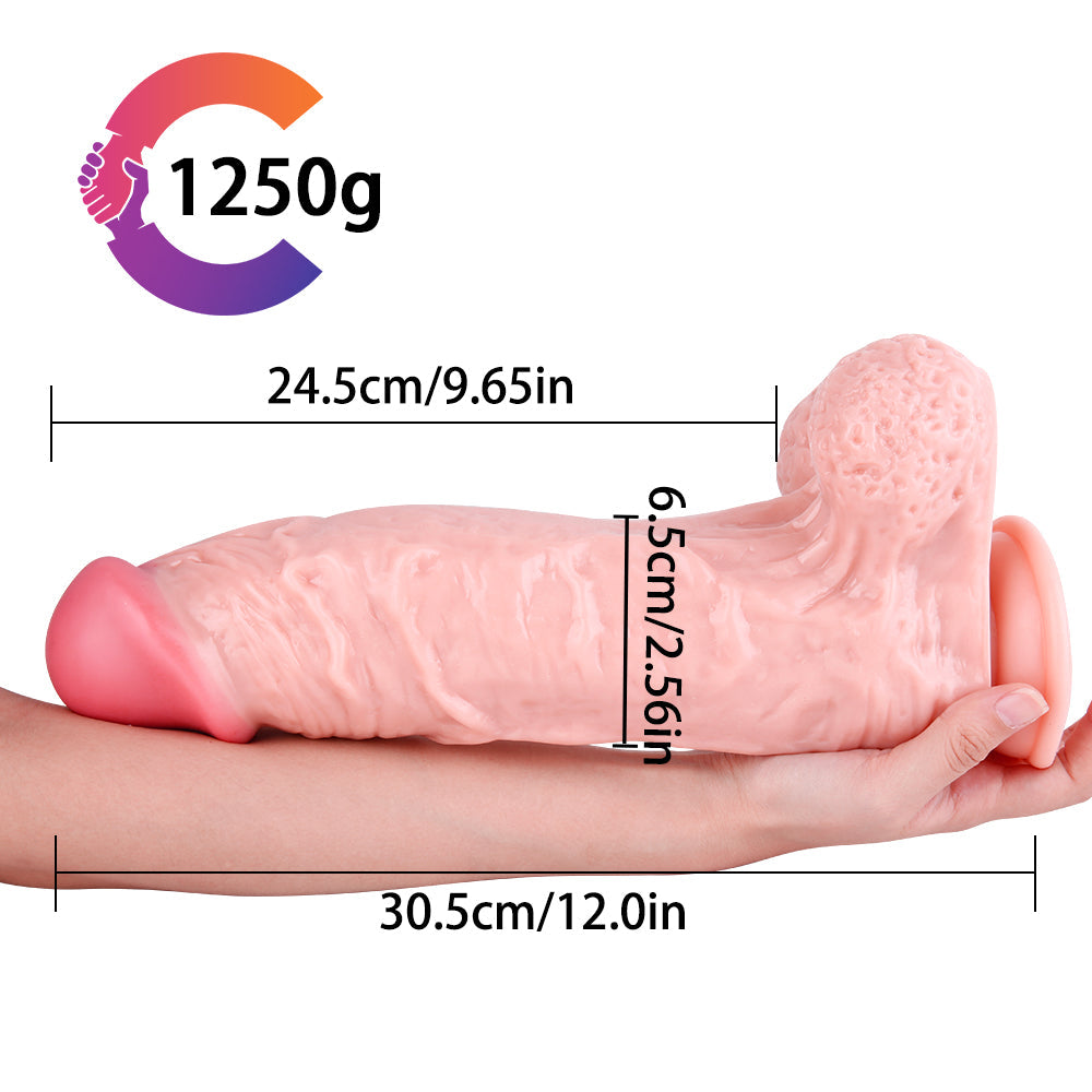 12 Inch Giant Thick G-SpotDildo with Strong Suction Cup, Soft Silicone Realistic Long Anal Dildo for Men and Women, Huge Large XXL Penis Extra-Large Wide Dildo Adult Sex Toy for Couples