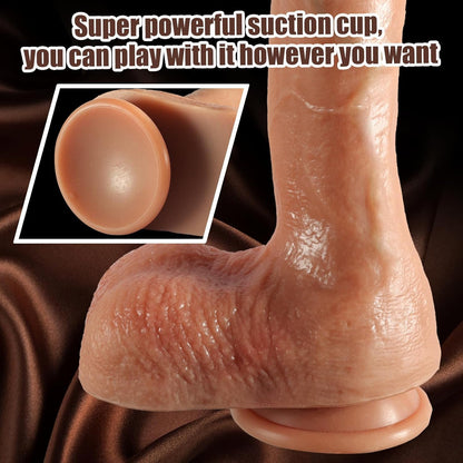 Realistic Silicone Dildo with Suction Cup Base 26.5cm Skin Tone Easy Clean Discreet