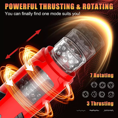 Automatic Male Personal Massager Cup Thrusting Rotating 7 Modes Suction USB Recharge