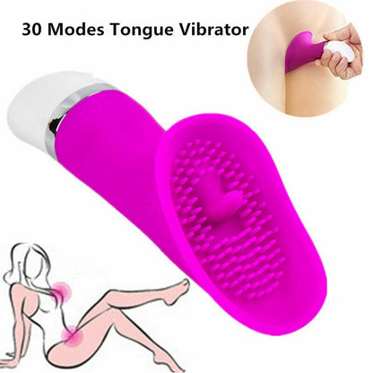 Realistic Tongue Vibrator for Women – Clitoral Licking Stimulator with 30 Vibration Modes – Adult Sex Toy for Nipple, G-Spot & Vaginal Pleasure – Couples Female Toy