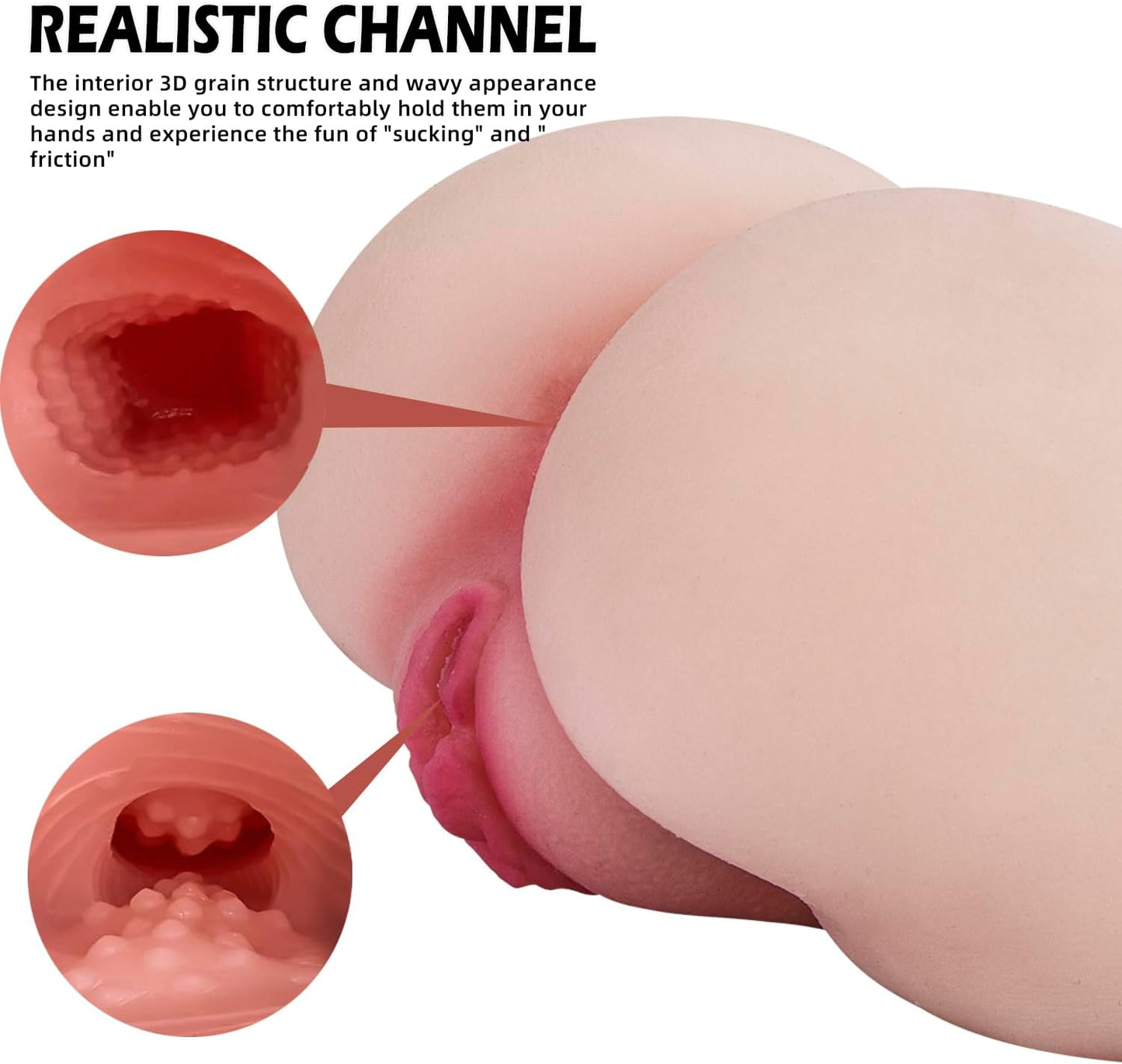 Male Masturbator Sex Doll for Men, Flesh Realistic Pocket Pussies Big Butt Ass Light Male Love Doll Sex Toy for Men, Adult Toys with Vagina Anal Sex