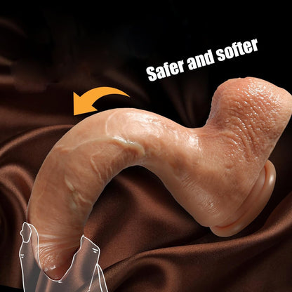 Realistic Silicone Dildo with Suction Cup Base 26.5cm Skin Tone Easy Clean Discreet