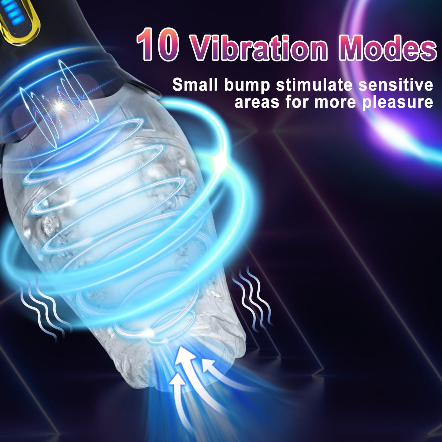 Automatic Male Personal Massager Rotating Suction Vibration USB Rechargeable Black