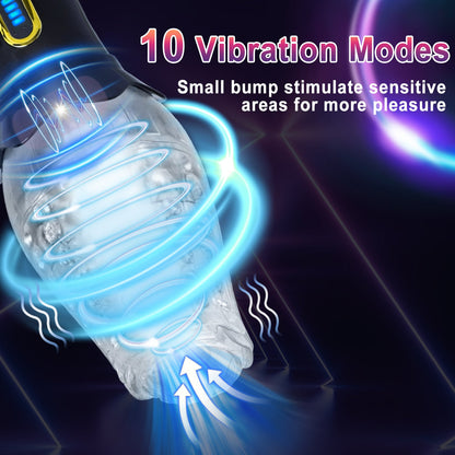 Automatic Male Personal Massager Rotating Suction Vibration USB Rechargeable Black