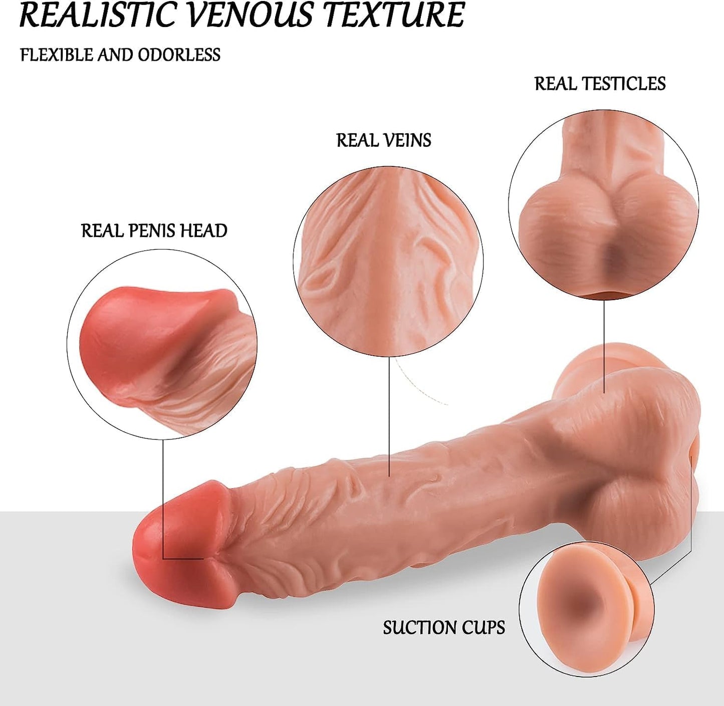 7 Inch Suction Cup G Spot Anal Dildo for Beginner, Realistic Dildos Adult Sex Toys for Hands-Free Play, Silicone Flexible Dildo Sex Toy with Strong Suction Base for Men Women Couples