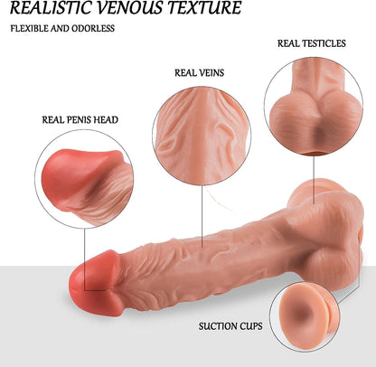 7 Inch Suction Cup G Spot Anal Dildo for Beginner, Realistic Dildos Adult Sex Toys for Hands-Free Play, Silicone Flexible Dildo Sex Toy with Strong Suction Base for Men Women Couples