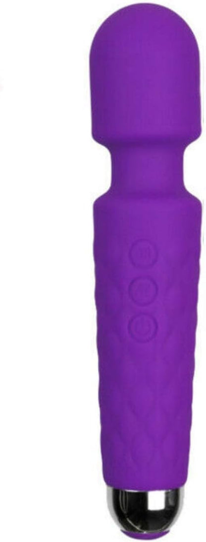 Rechargeable Wand Vibrator with 20 Stimulating Modes & 8 Powerful Speeds - Adult Sex Toys for Couple Waterproof Wands for Adults in Safe Silicone - Quiet Small & Slim Vibrating Magic Wand