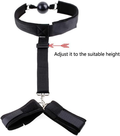 BDSM Sex Bondage Neck to Wrist Restraints Kit, Sex Toys for Couple Adjustable Behind Back Handcuffs Bondage Restraints Set, Bed SM Adult Sex Game Play, Sex Toys for Women Man Beginner