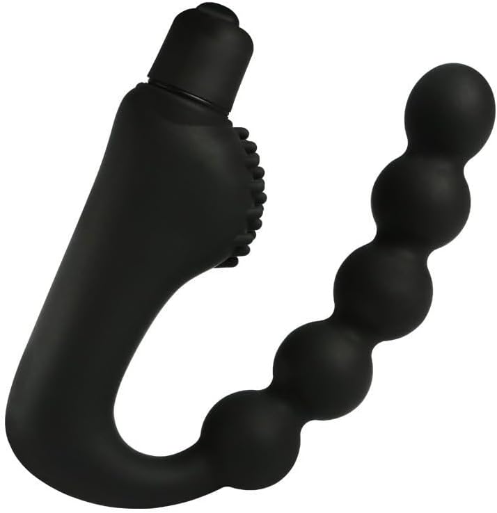 10 Mode Vibrating Prostate Massager Anal Plug - USB Rechargeable IPX7 Waterproof, Curved Ergonomic Design, Textured Nubs, Compact Black Adult Wellness Toy