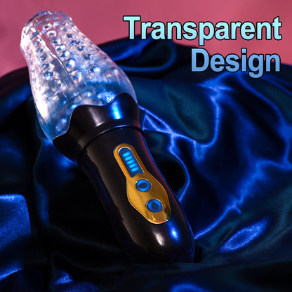 Automatic Male Personal Massager Rotating Suction Vibration USB Rechargeable Black