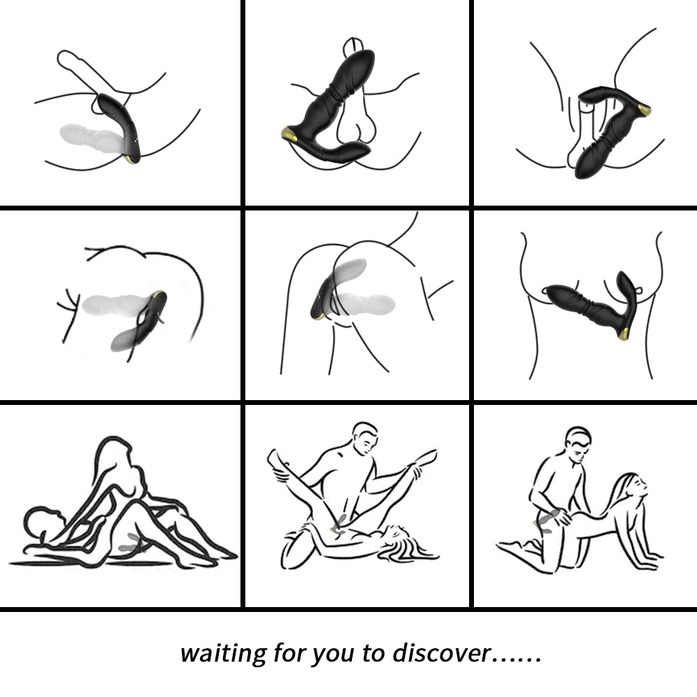Prostate Massager Anal Toys with Penis Ring 9 Swing Rolling Vibrating Modes Male Sex Toys Anal Vibrator for Men Male Adult Sex Toy for Men Vibrating Anal Butt Plug