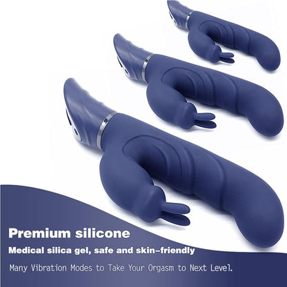 G-spot Rabbit Vibrator Sex Toys, Realistic Dildo Vibrators for Dual Clitoral Stimulation, Waterproof Flexible Silicone Adult Sex Toy with 10x10 Powerful Vibrations for Women or Couple