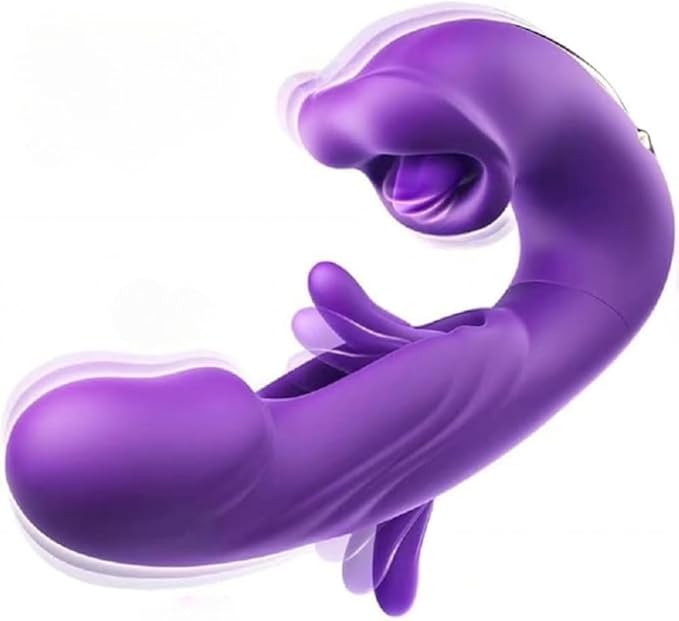3 in 1 Rechargeable Personal Massager Suction Thrust Vibration Waterproof Purple