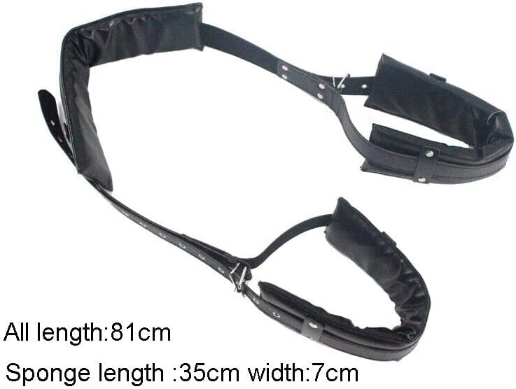 BDSM Open Leg Restraint Strap Adjustable Bondage Spreader Thigh Cuffs with Padding – Adult Sex Toy for Couples Roleplay, PU Leather Fetish Restraints