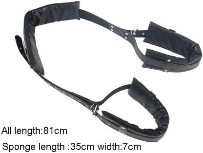 BDSM Open Leg Restraint Strap Adjustable Bondage Spreader Thigh Cuffs with Padding – Adult Sex Toy for Couples Roleplay, PU Leather Fetish Restraints