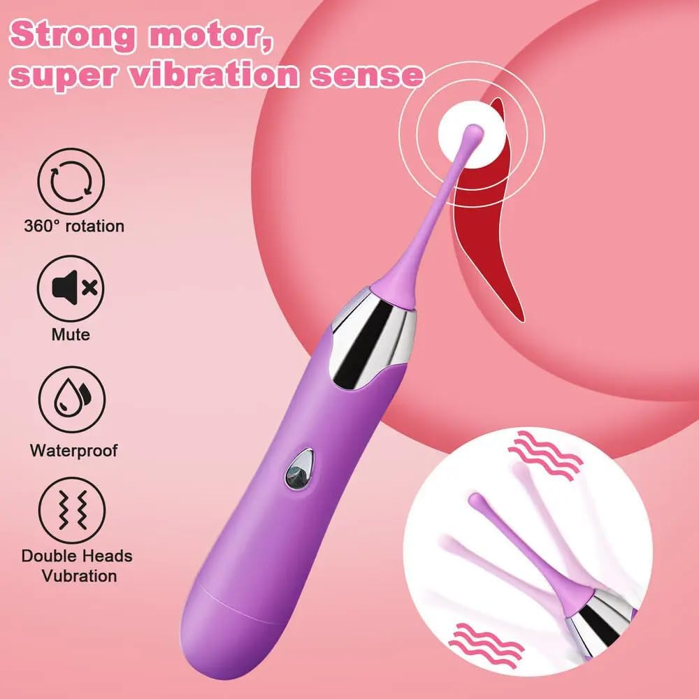 3in1 Clitoral Vibrator Stimulator 360° Rotating Waterproof Quiet Mini Massager
