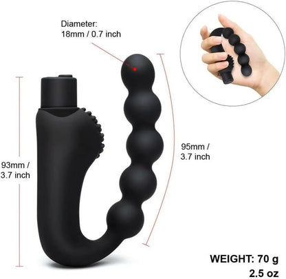 10 Mode Vibrating Prostate Massager Anal Plug - USB Rechargeable IPX7 Waterproof, Curved Ergonomic Design, Textured Nubs, Compact Black Adult Wellness Toy