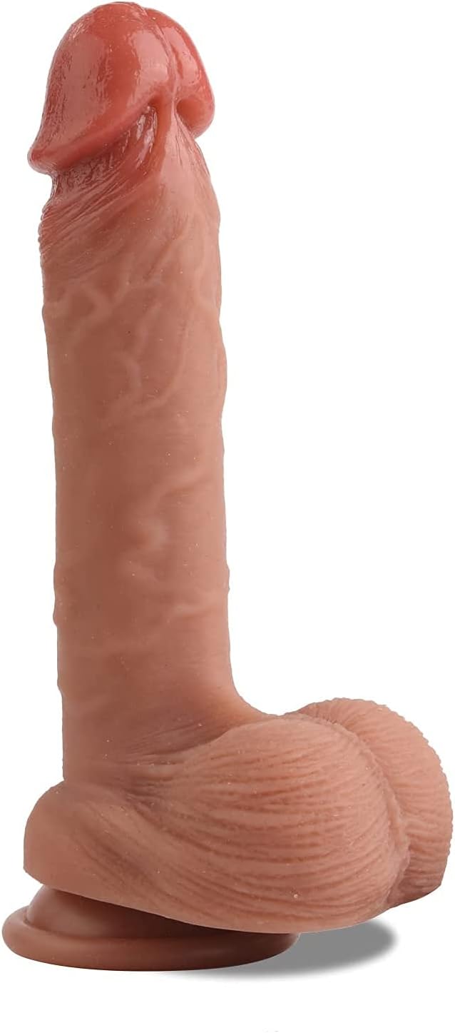 7 Inch Suction Cup G Spot Anal Dildo for Beginner, Realistic Dildos Adult Sex Toys for Hands-Free Play, Silicone Flexible Dildo Sex Toy with Strong Suction Base for Men Women Couples