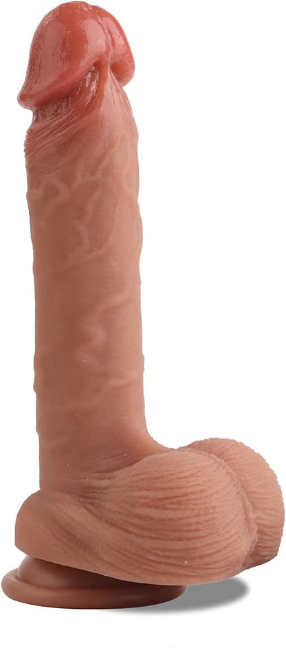 7 Inch Suction Cup G Spot Anal Dildo for Beginner, Realistic Dildos Adult Sex Toys for Hands-Free Play, Silicone Flexible Dildo Sex Toy with Strong Suction Base for Men Women Couples