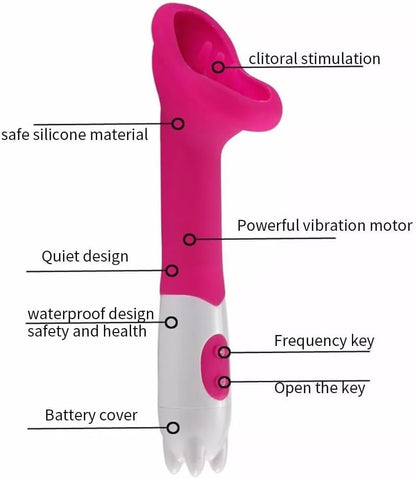 12 Mode Clitoral Suction Vibrator Waterproof Silicone Massager Pink (AAA Battery)