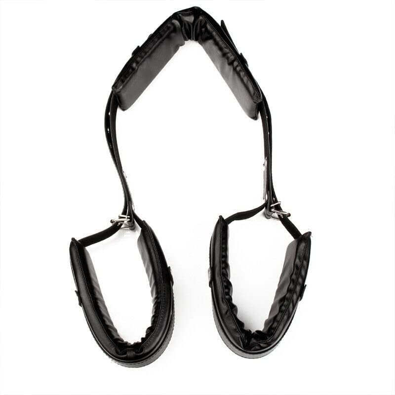BDSM Open Leg Restraint Strap Adjustable Bondage Spreader Thigh Cuffs with Padding – Adult Sex Toy for Couples Roleplay, PU Leather Fetish Restraints