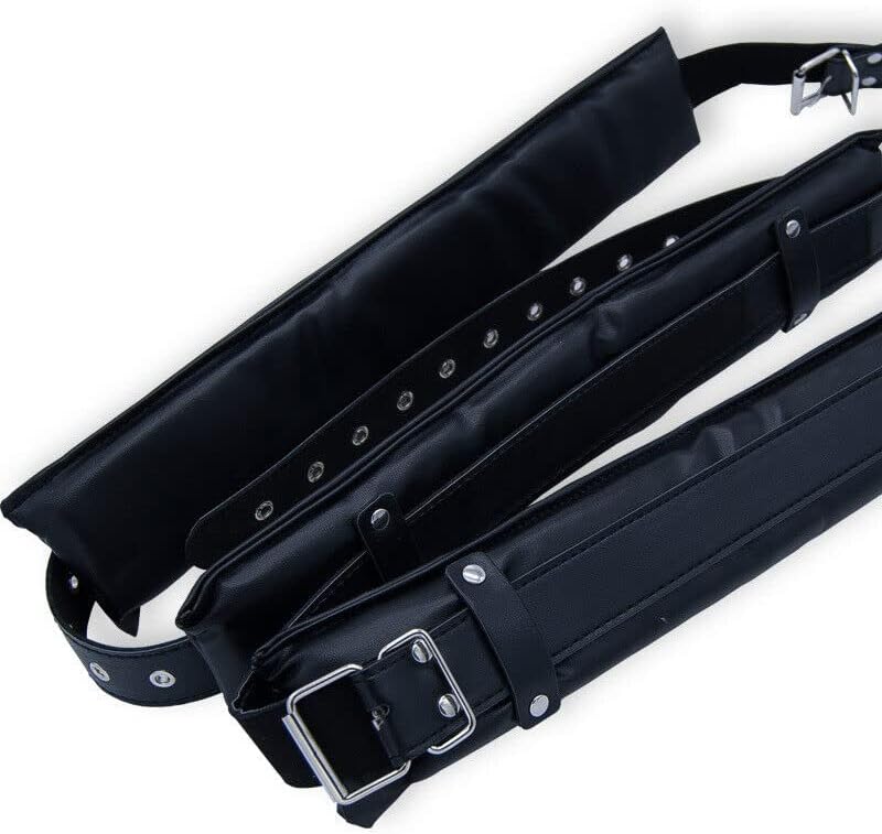 BDSM Open Leg Restraint Strap Adjustable Bondage Spreader Thigh Cuffs with Padding – Adult Sex Toy for Couples Roleplay, PU Leather Fetish Restraints