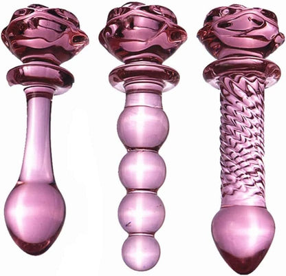 Glass Anal Plug Adult Novelty Toy – Smooth Glass, Multiple Styles